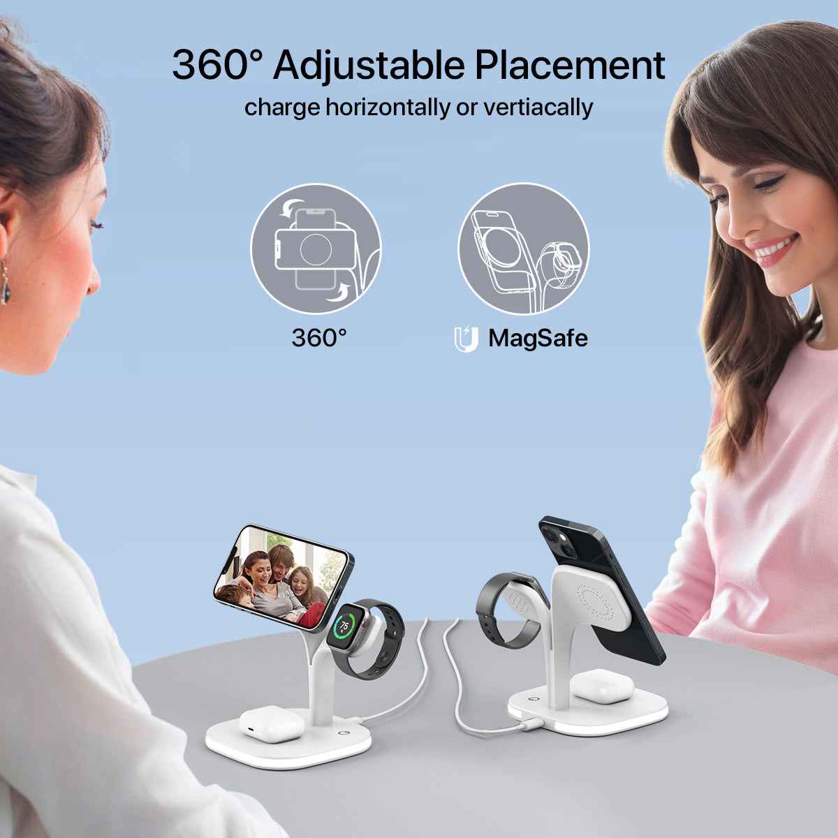 5-in-1 Magnetic Real Wireless Desktop Fast Charging Station For Multiple Devices