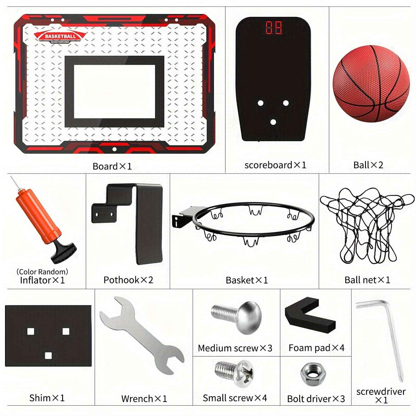 Indoor Basketball Hoop For Kids With 2 Balls