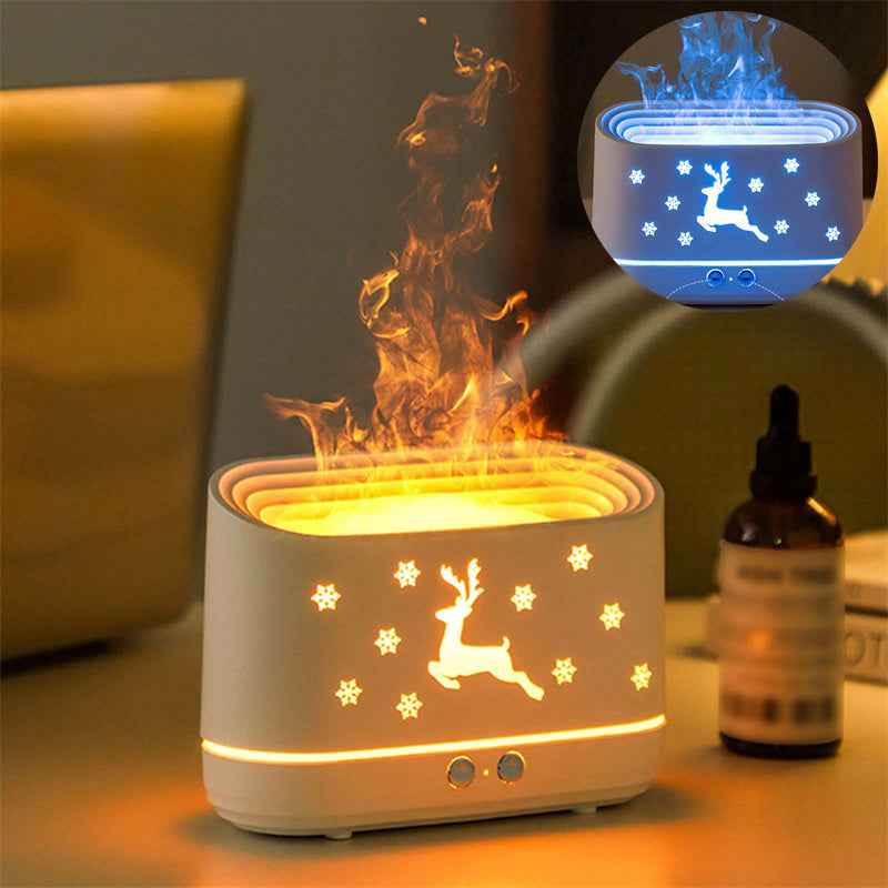 Diffuseur d'humidité Elk Flame - Humidificateur Mute, Lampe d'Ambiance pour Noël et Décorations de Maison