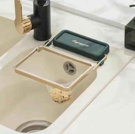 Filtre de lavabo pour cuisine avec support à ventouse pour déchets jetables