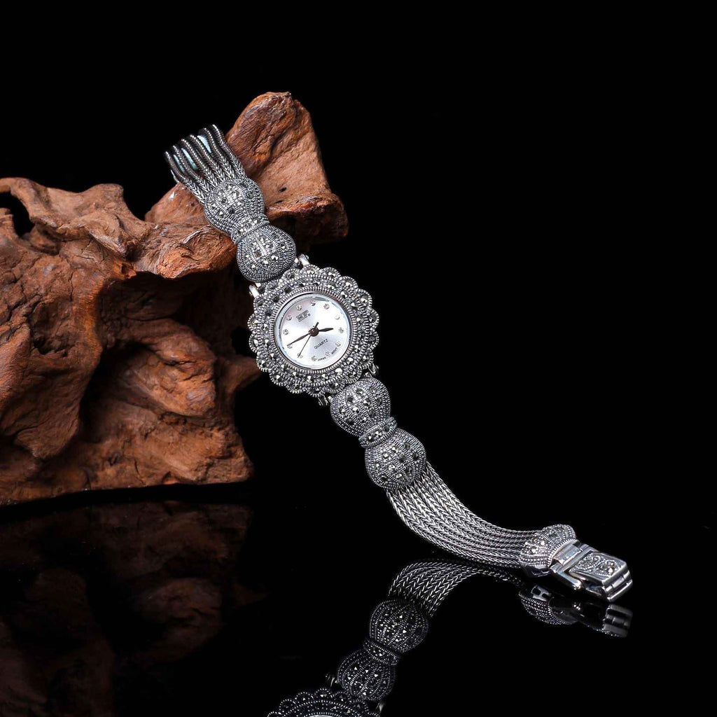 S925 Silver Classic Ladies Bow Thai Silver Watch