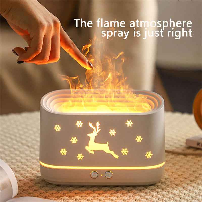 Diffuseur d'humidité Elk Flame - Humidificateur Mute, Lampe d'Ambiance pour Noël et Décorations de Maison