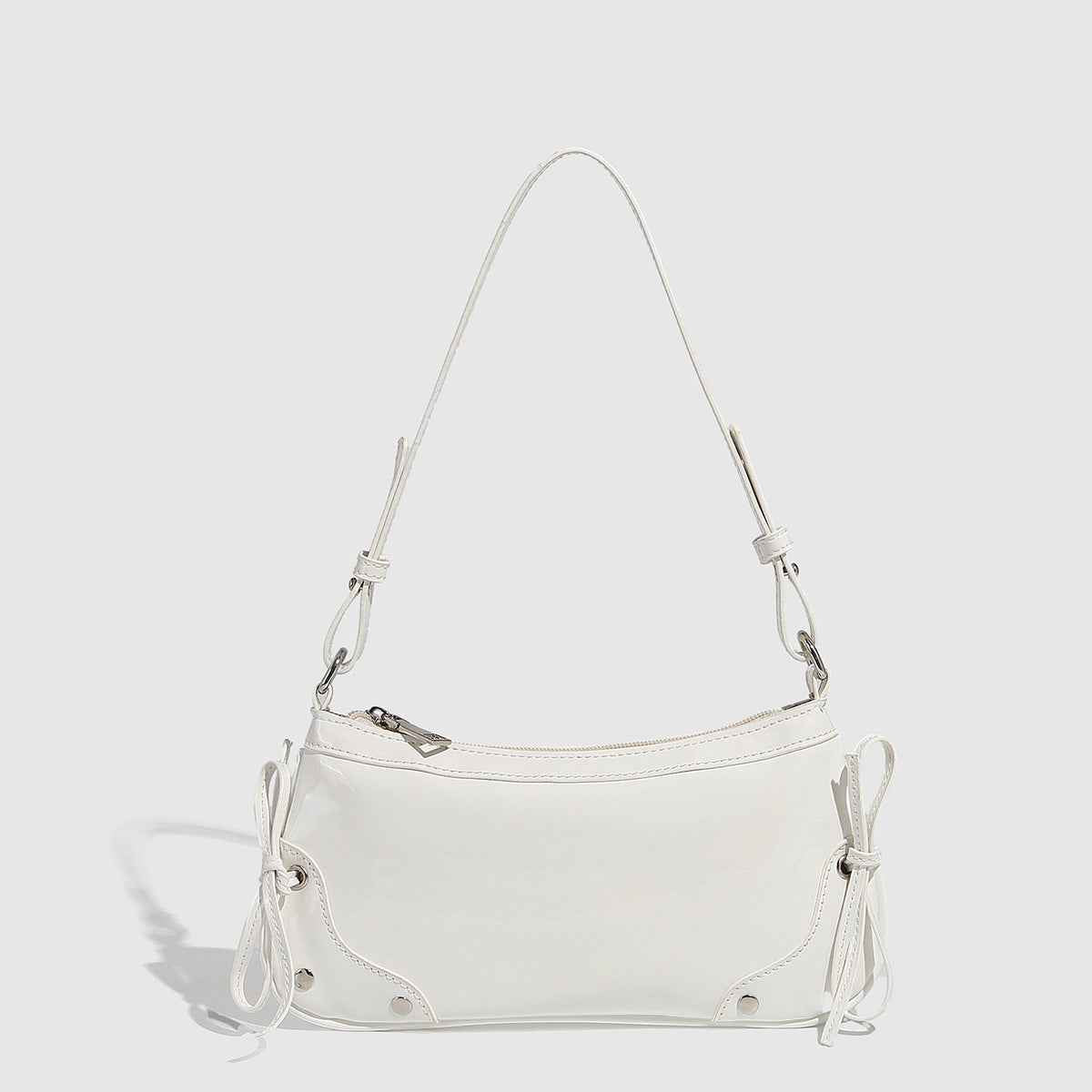 Solid Color Underarm Bag Shoulder Bag Double Bow Small Square Bag