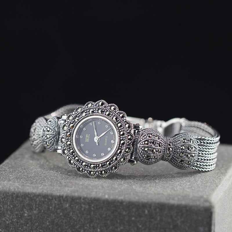 S925 Silver Classic Ladies Bow Thai Silver Watch