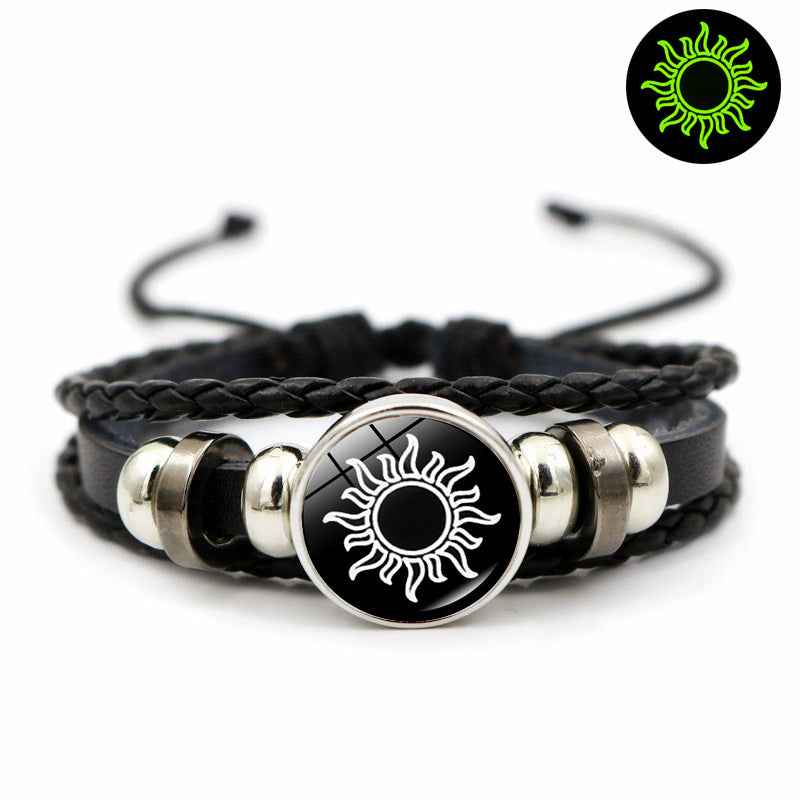 Luminous Sun And Moon Lovers Couple Leather Bracelet