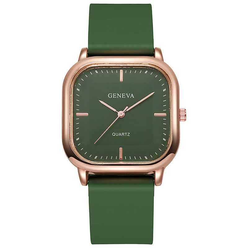 Women's Silicone Strap Fashionable Rose Gold Watch