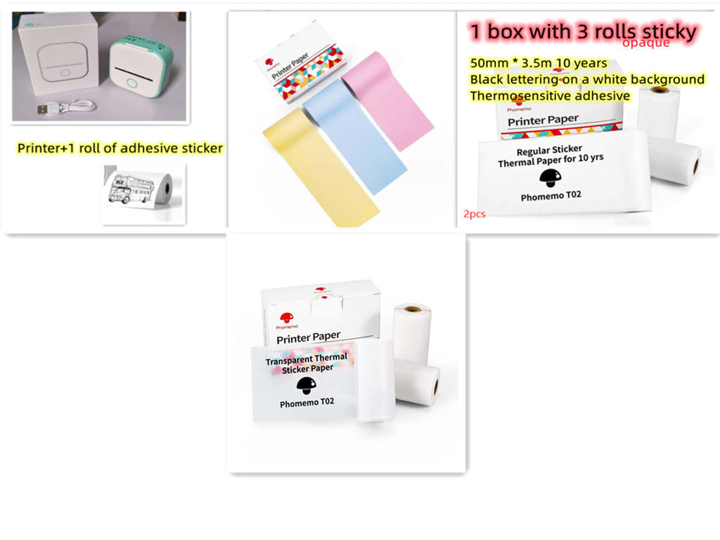 Portable Thermal Printer Mini Bluetooth Photo Printer for Students and Price Tags