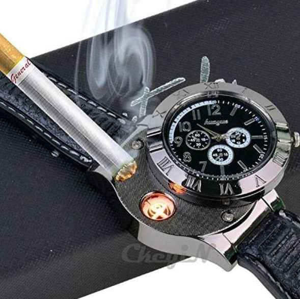 New Military USB Lighter Watch Men's