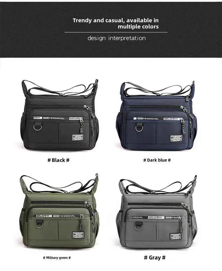 Design Oxford Shoulder Bag Large Capacity Men's Casual Multi-layer Pocket Fashion Single Shoulder Crossbody Luxury Messenger Bag
