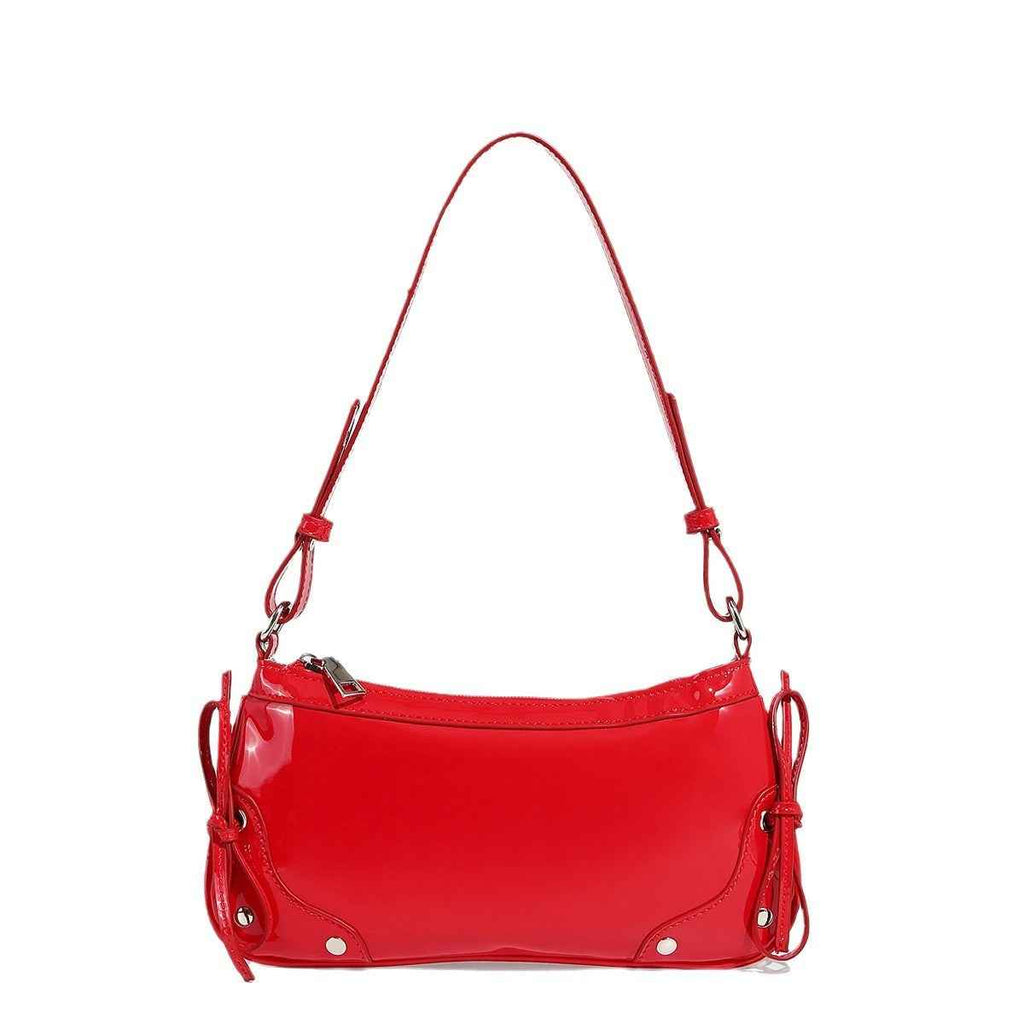 Solid Color Underarm Bag Shoulder Bag Double Bow Small Square Bag