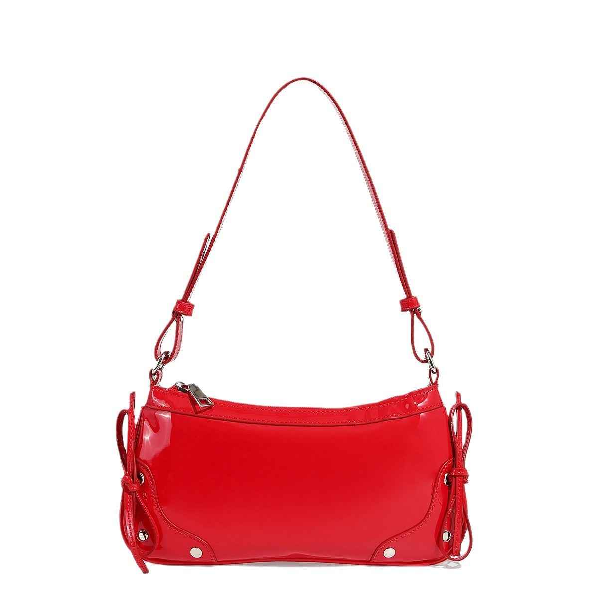 Solid Color Underarm Bag Shoulder Bag Double Bow Small Square Bag