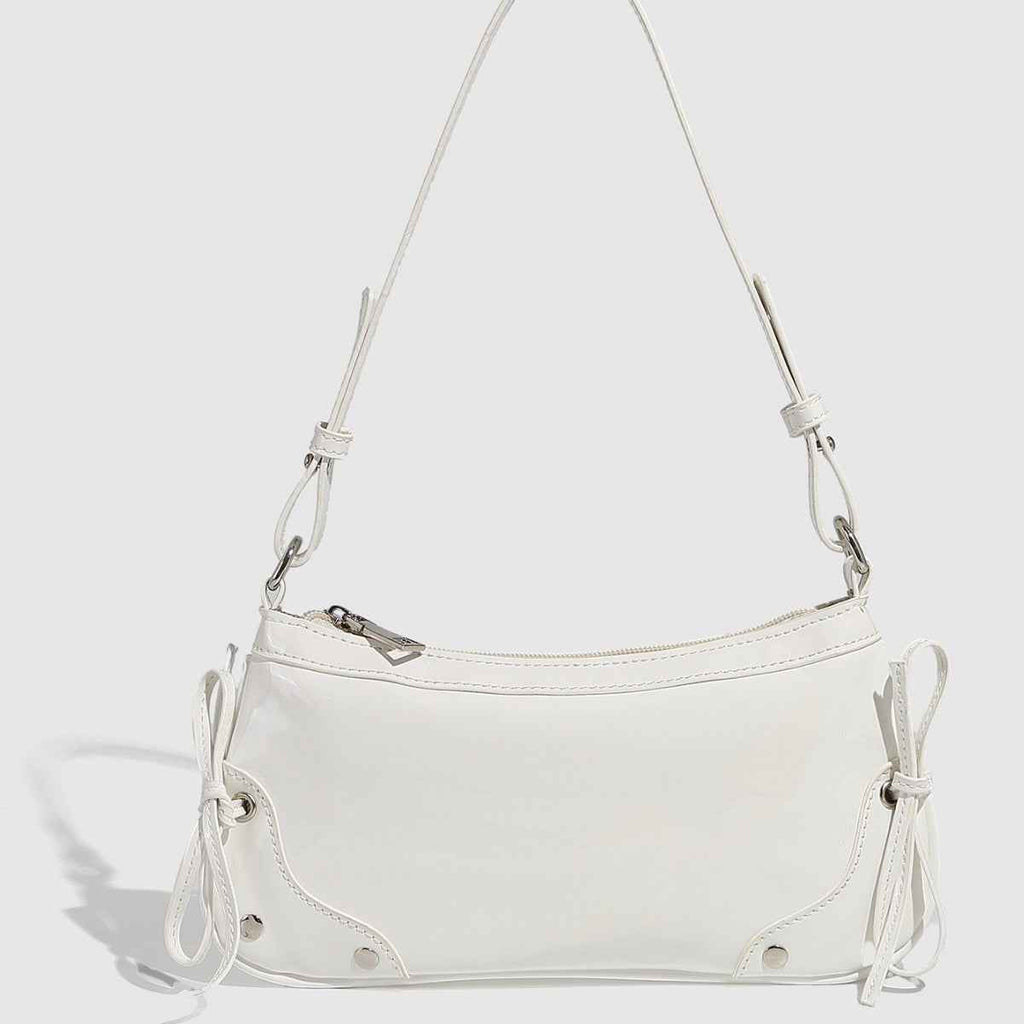 Solid Color Underarm Bag Shoulder Bag Double Bow Small Square Bag