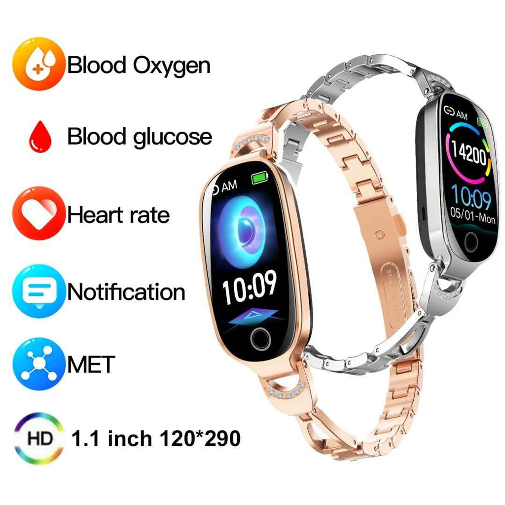 Smart Watch - Fitness Tracker And Menstrual Cycle Tracking, Heart Rate&Blood Pressure Monitoring, Sleep Tracking, Step Counter, Waterproof Smart Watch Compatible With IPhone&Android Phones