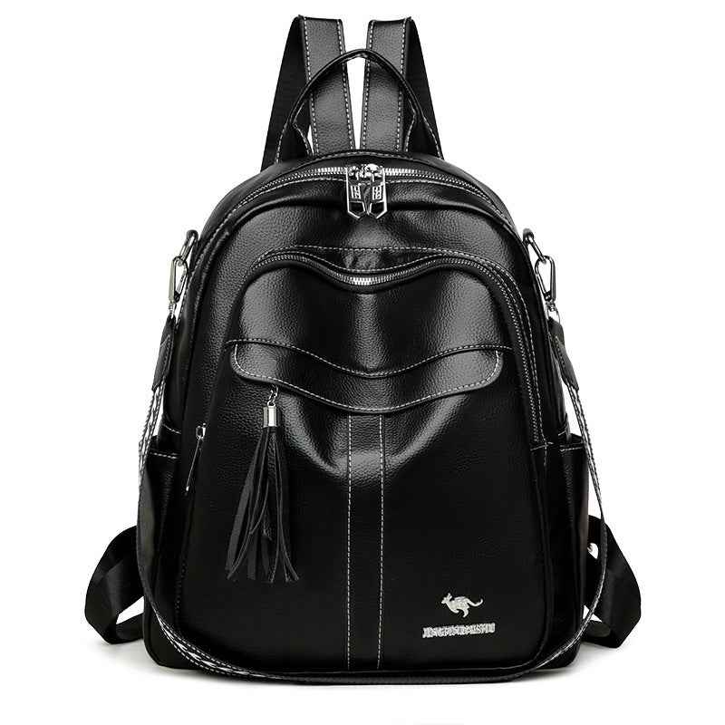 New Multi-functional Hand-held Genuine Leather Tassel Backpack
