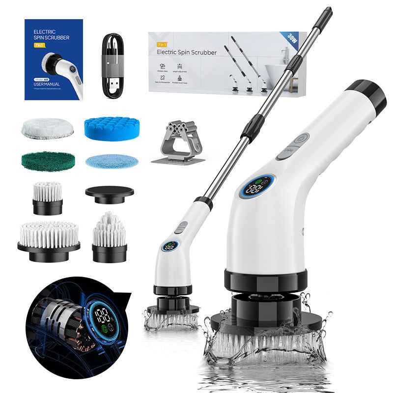 Large Capacity Battery Long Life 7-in-1 Rotating Electric Cleaning Brush