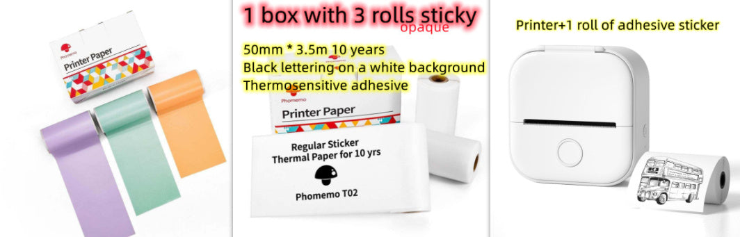 Portable Thermal Printer Mini Bluetooth Photo Printer for Students and Price Tags