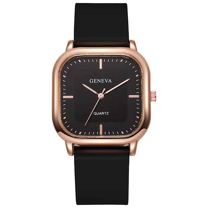 Women's Silicone Strap Fashionable Rose Gold Watch