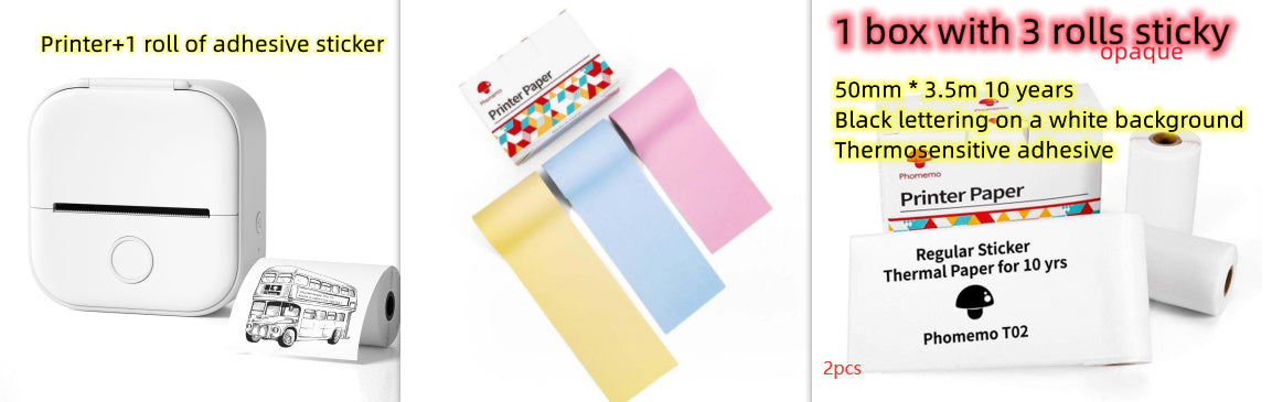 Portable Thermal Printer Mini Bluetooth Photo Printer for Students and Price Tags