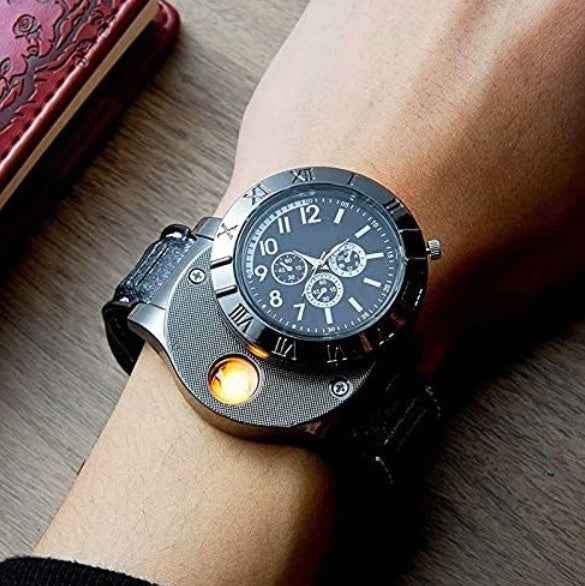 New Military USB Lighter Watch Men's