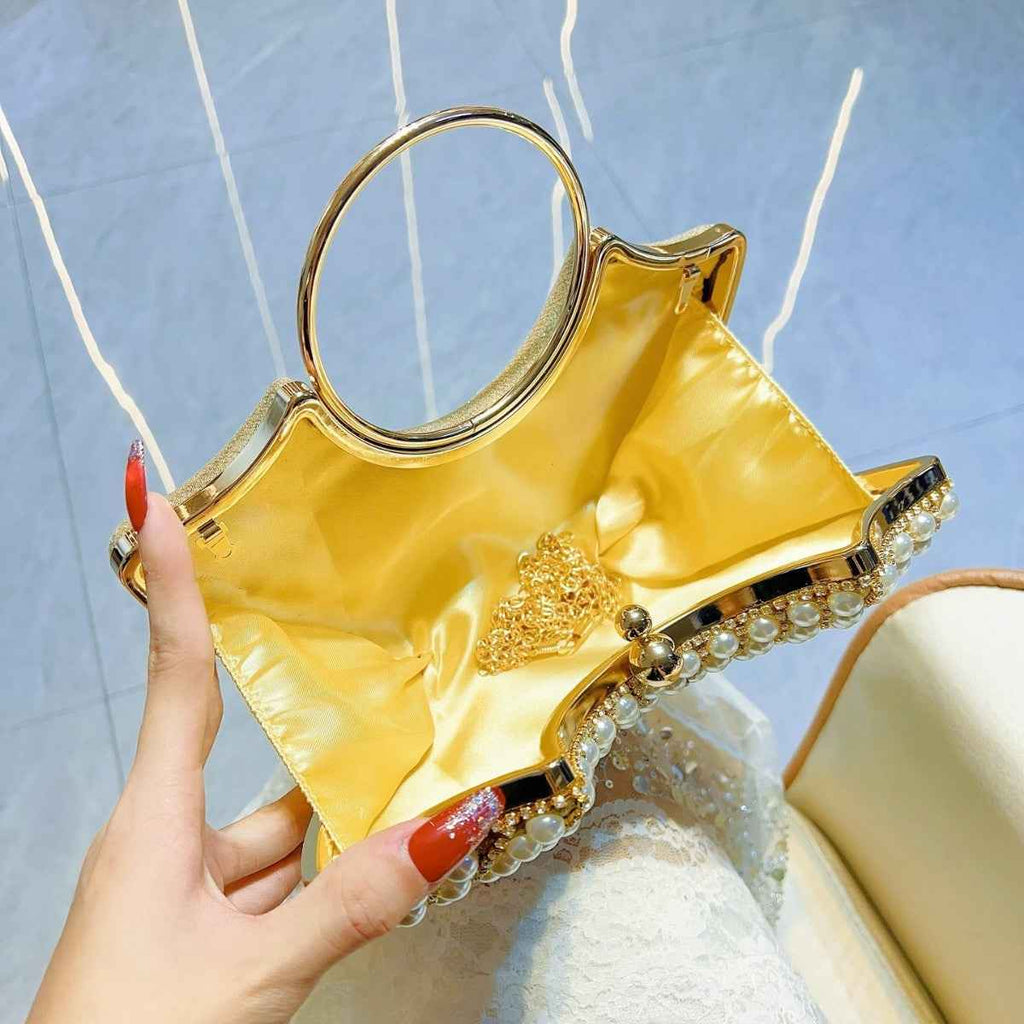 Crossbody Handbag Pearl Classic Style Diamond Elegant Shoulder Bag Bag